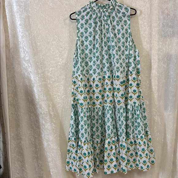 Chelsea & Theodore Split-Neck Tiered Midi Dress sz2X - Picture 14 of 14